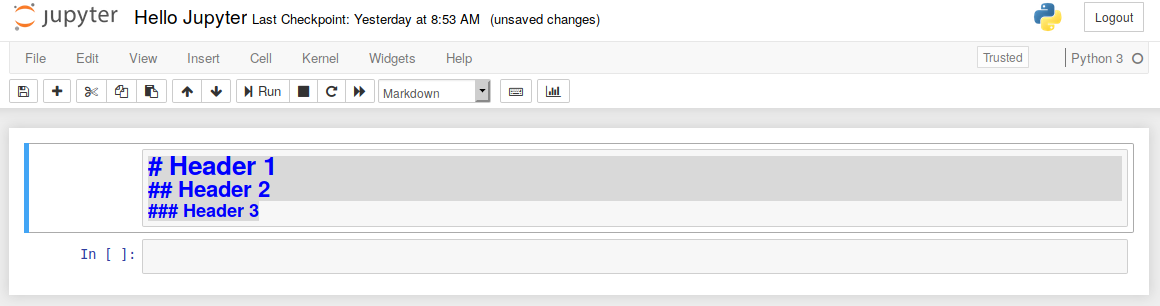 Header Markdown in Jupyter Notebooks