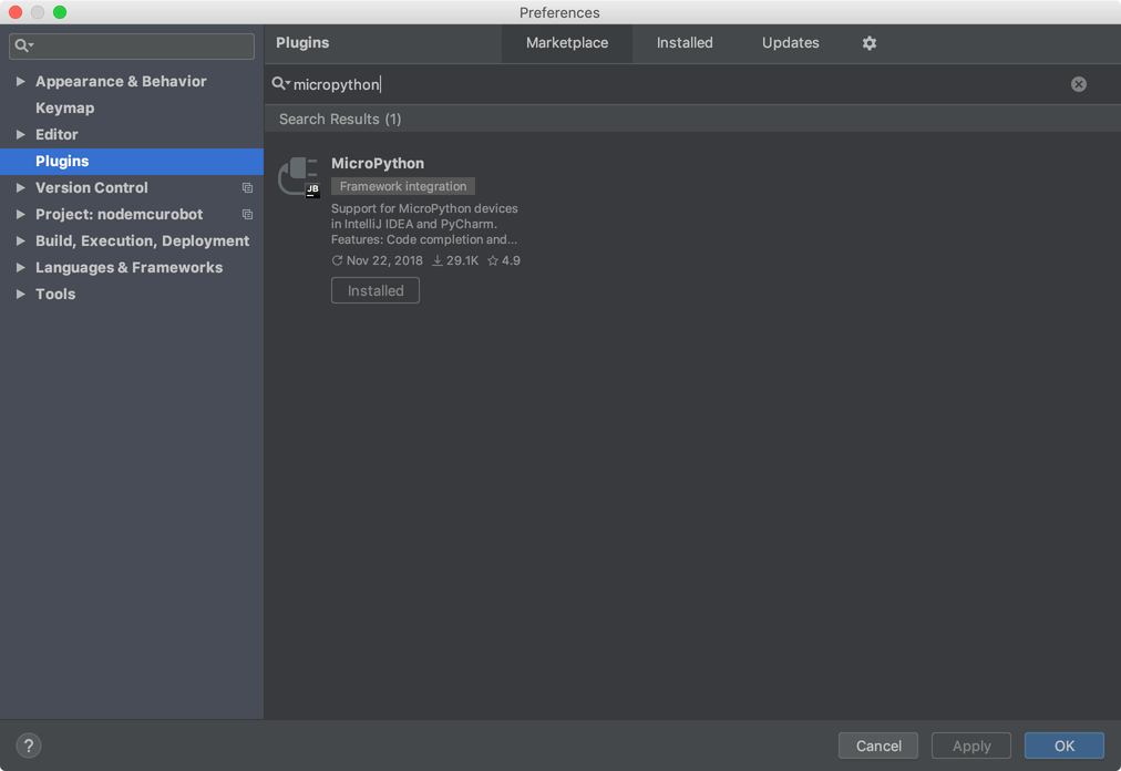 MicroPython Pycharm