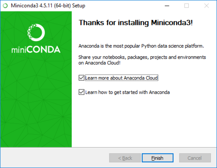 Miniconda Installer Finish