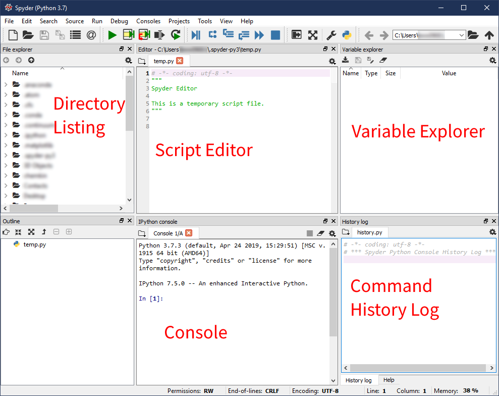 Spyder IDE's MATLAB like view