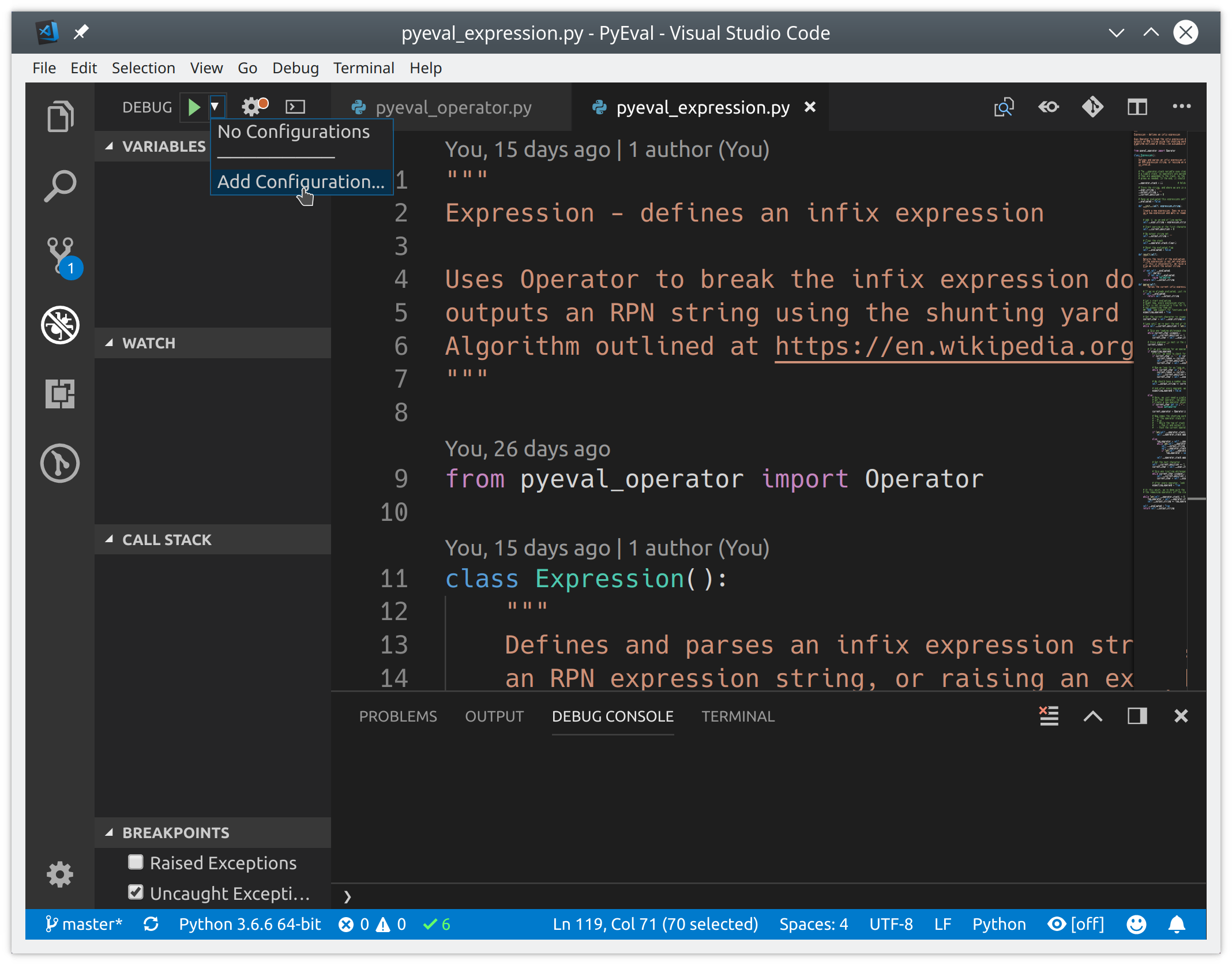 Adding a new debug configuration to VSCode