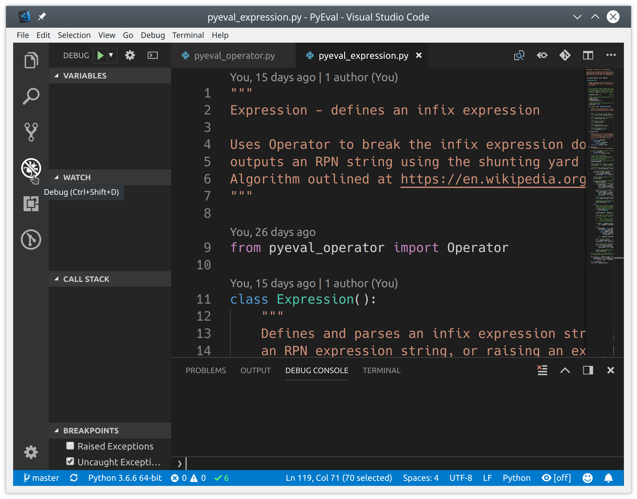 Finding the Debug UI in VSCode
